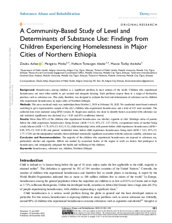 (PDF) A Community-Based Study of Level and Determinants of Substance ...