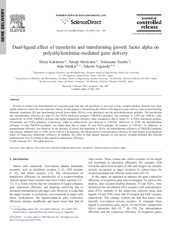 (PDF) Dual-ligand effect of transferrin and transforming growth factor ...