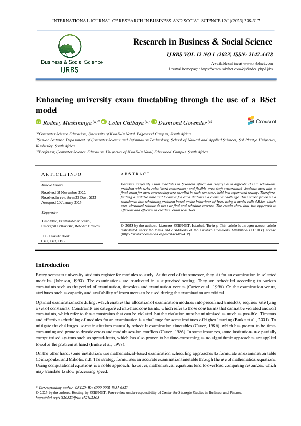(PDF) Enhancing university exam timetabling through the use of a BSet model