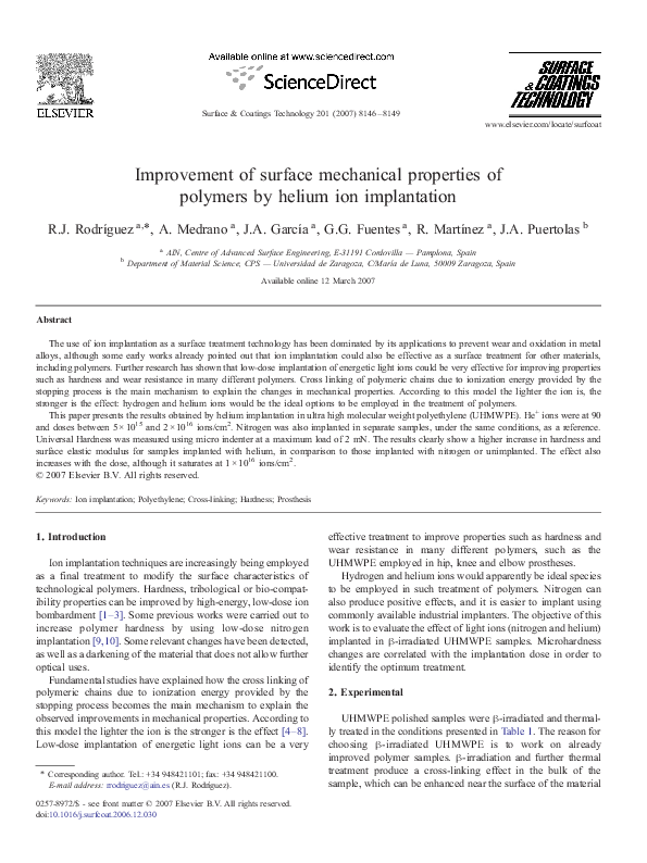Curated visual reference: Gallery Detail: Pdf Improvement Of Surface Mechanical Properties Of Polymers By