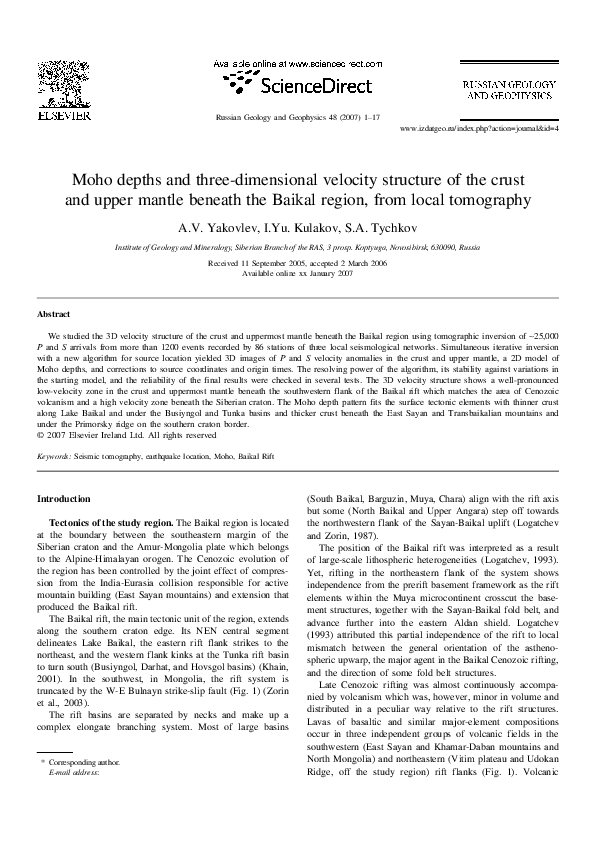 (PDF) Moho depths and three-dimensional velocity structure of the crust ...