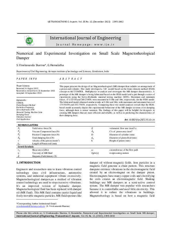 (PDF) Numerical and Experimental Investigation on Small Scale ...
