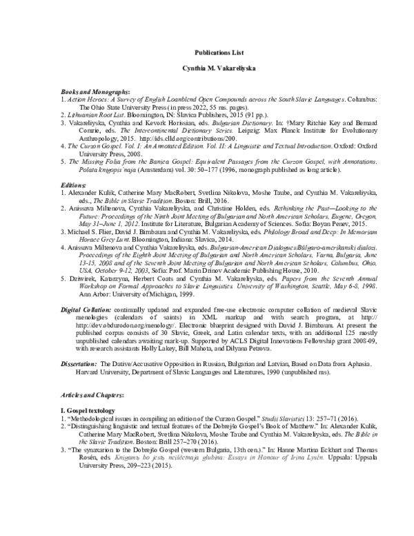 (PDF) Publications List