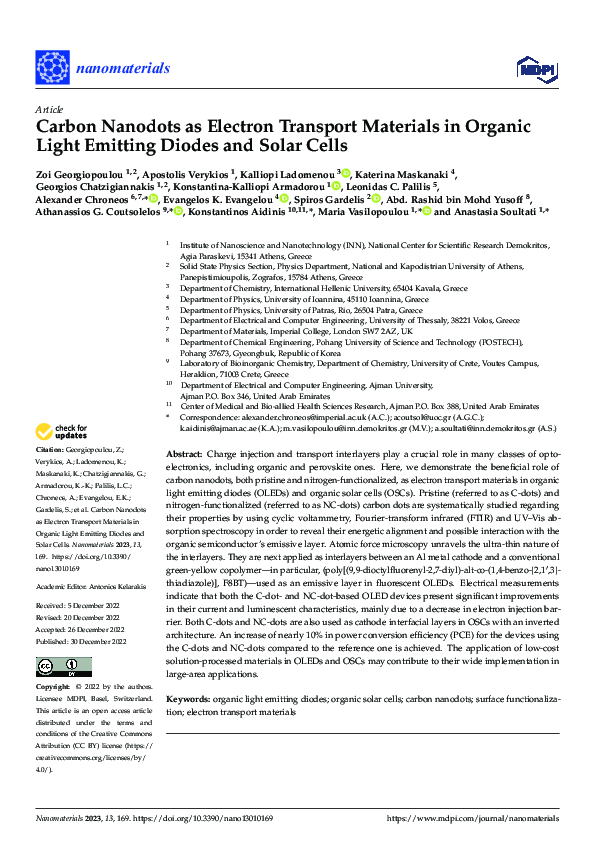 (PDF) Carbon Nanodots as Electron Transport Materials in Organic Light ...