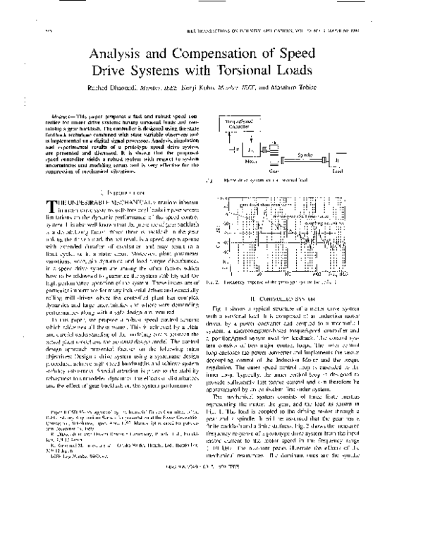 (PDF) Analysis and compensation of speed drive systems with torsional loads