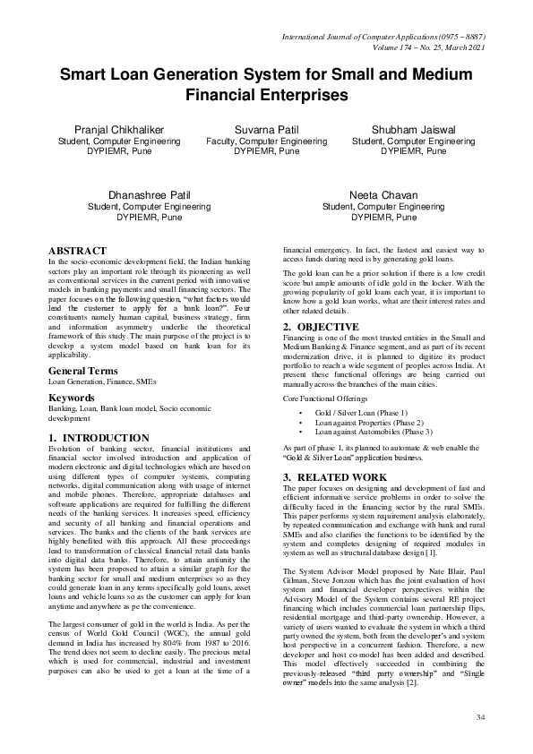 (PDF) Smart Loan Generation System for Small and Medium Financial ...