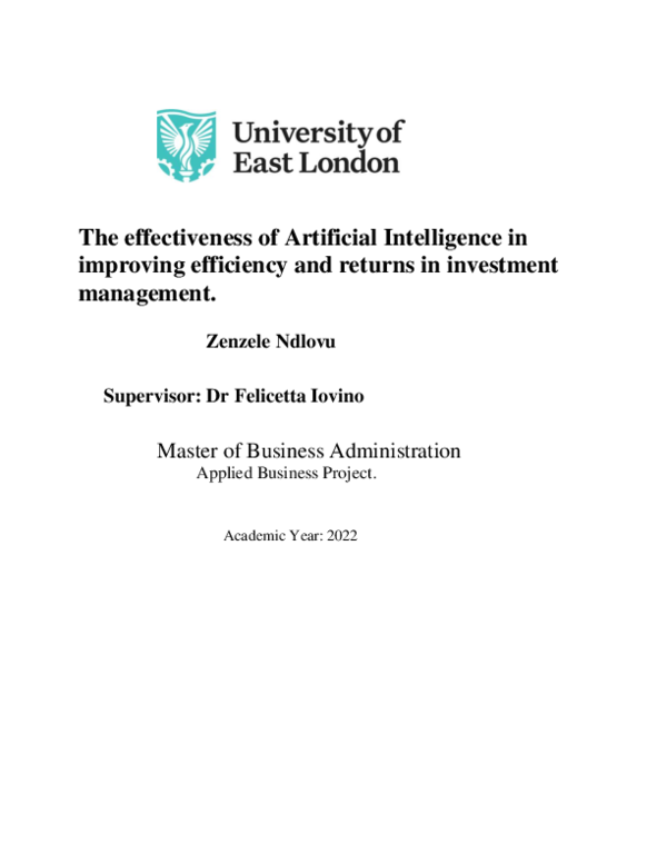 (PDF) The effectiveness of Artificial Intelligence in improving ...