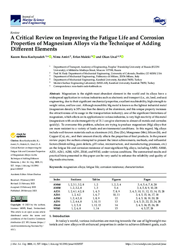 (PDF) A Critical Review on Improving the Fatigue Life and Corrosion ...