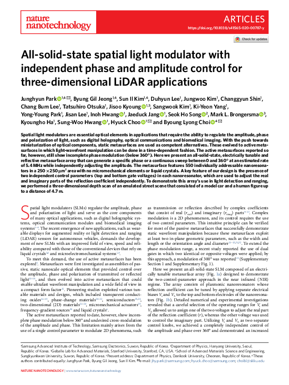 (PDF) All-solid-state spatial light modulator with independent phase ...