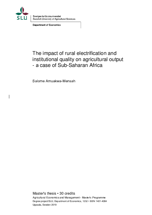 (PDF) The impact of rural electrification and institutional quality on ...