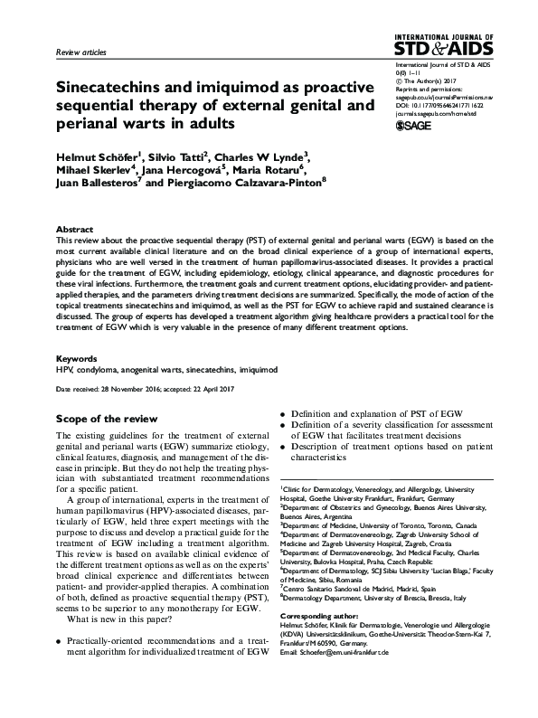 (PDF) Sinecatechins and imiquimod as proactive sequential therapy of