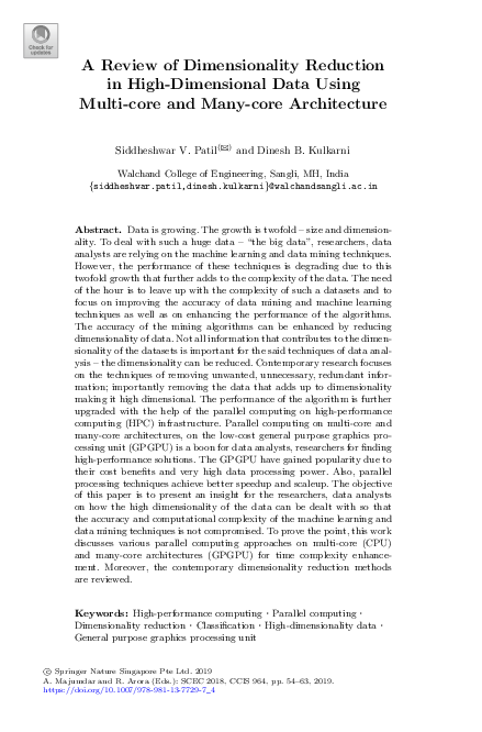A Review of Dimensionality Reduction in High-Dimensional Data Using ...