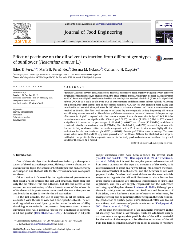 (PDF) Effect of pectinase on the oil solvent extraction from different