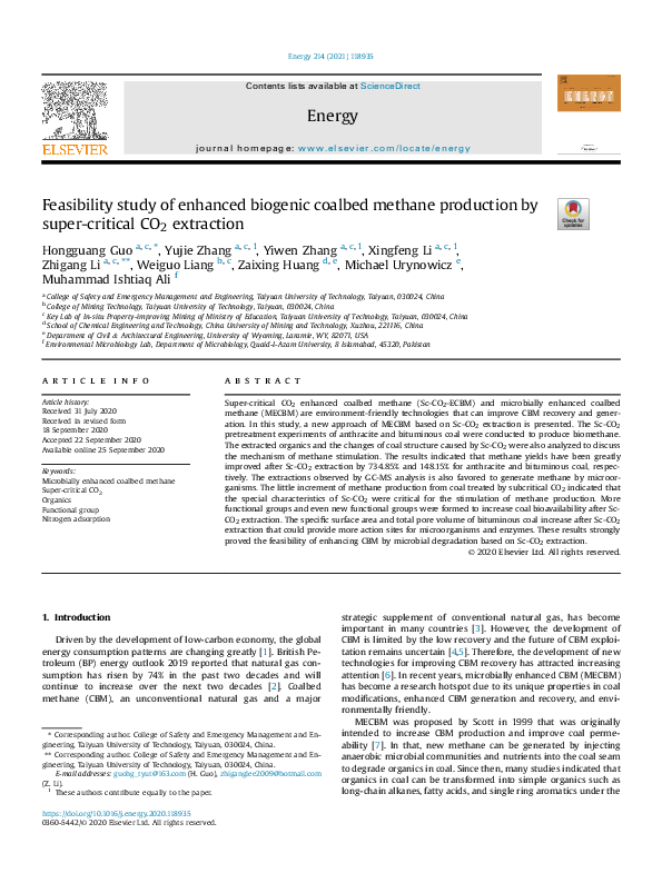 (PDF) Feasibility study of enhanced biogenic coalbed methane production ...
