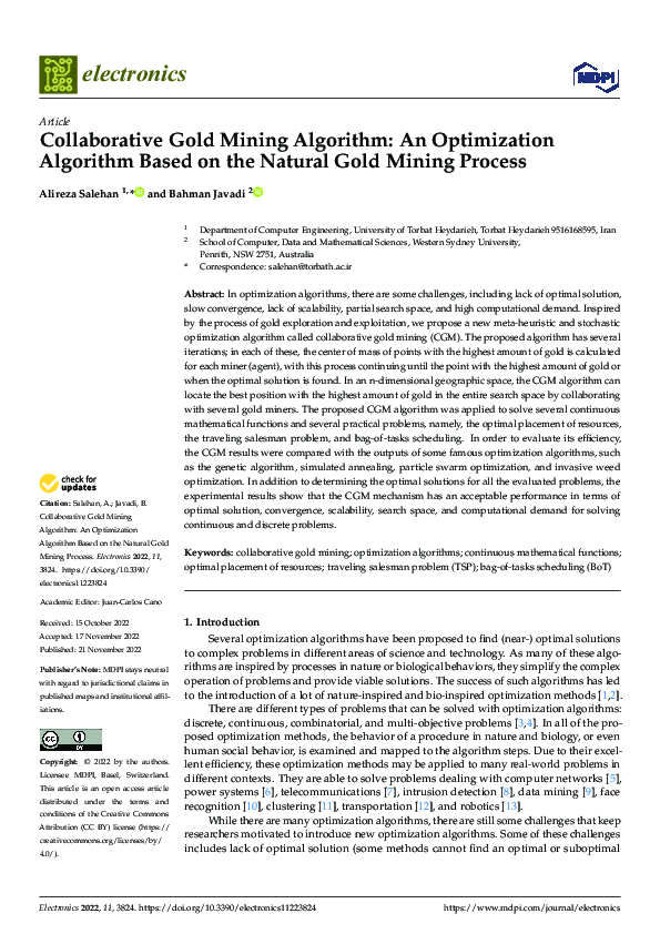 (PDF) Collaborative Gold Mining Algorithm: An Optimization Algorithm ...