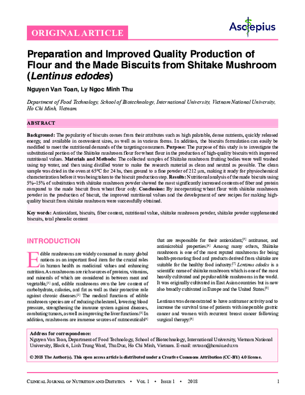 (PDF) Preparation and Improved Quality Production of Flour and the Made ...