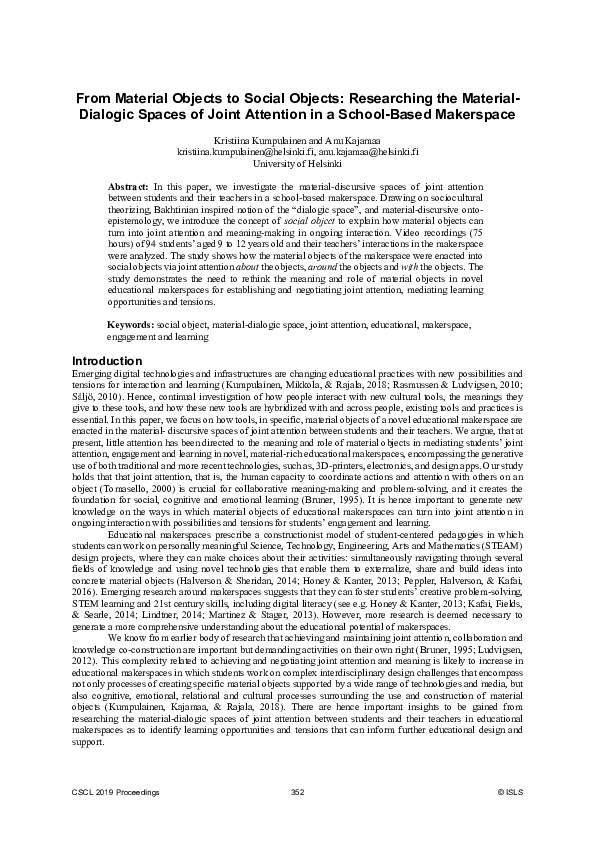 (PDF) From Material Objects to Social Objects: Researching the Material ...