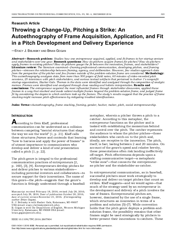 (PDF) Throwing a Change-Up, Pitching a Strike: An Autoethnography of ...