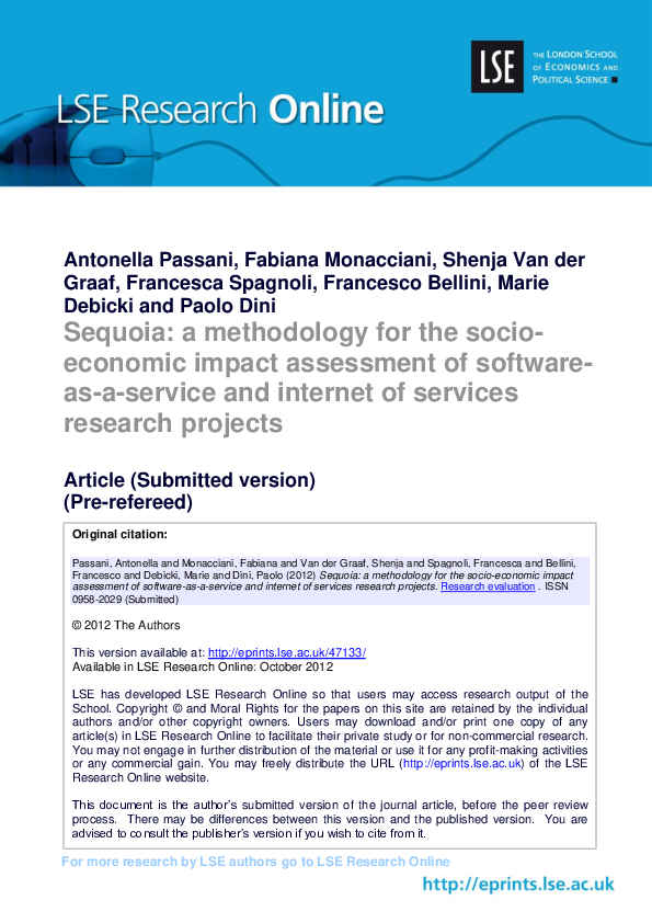 (PDF) SEQUOIA: A methodology for the socio-economic impact assessment ...