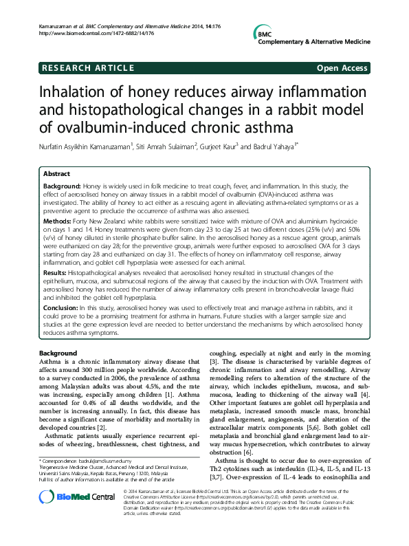 (PDF) Inhalation of honey reduces airway inflammation and ...
