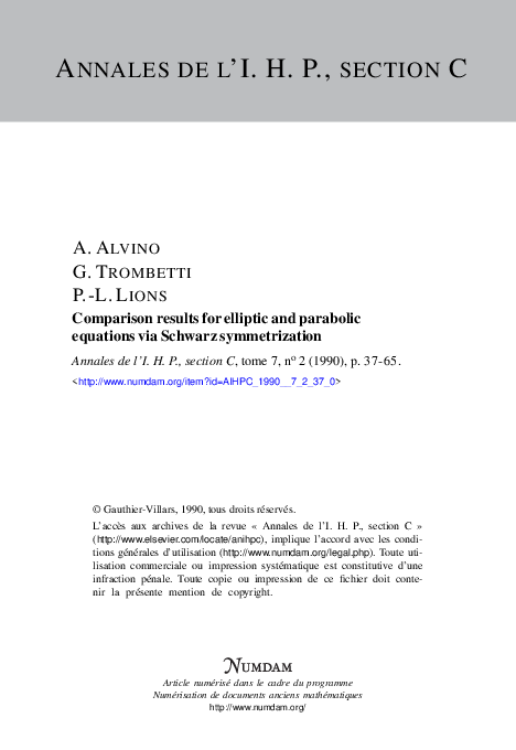 (PDF) Comparison results for elliptic and parabolic equations via ...