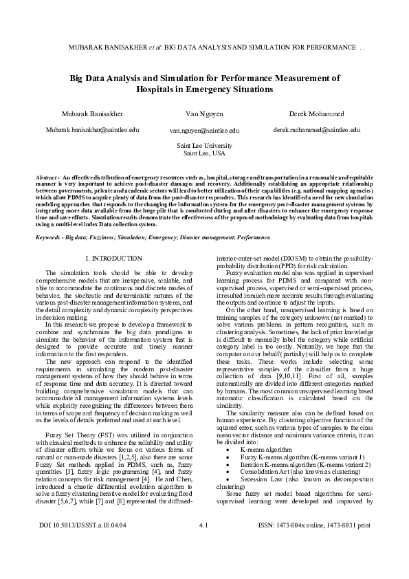 (PDF) Big Data Analysis and Simulation for Performance Measurement of ...