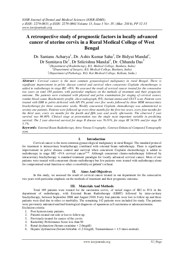 (PDF) A retrospective study of prognostic factors in locally advanced ...