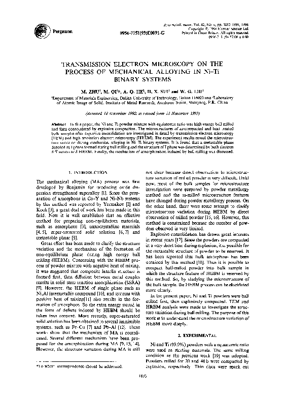 (PDF) Transmission electron microscopy on the process of mechanical ...