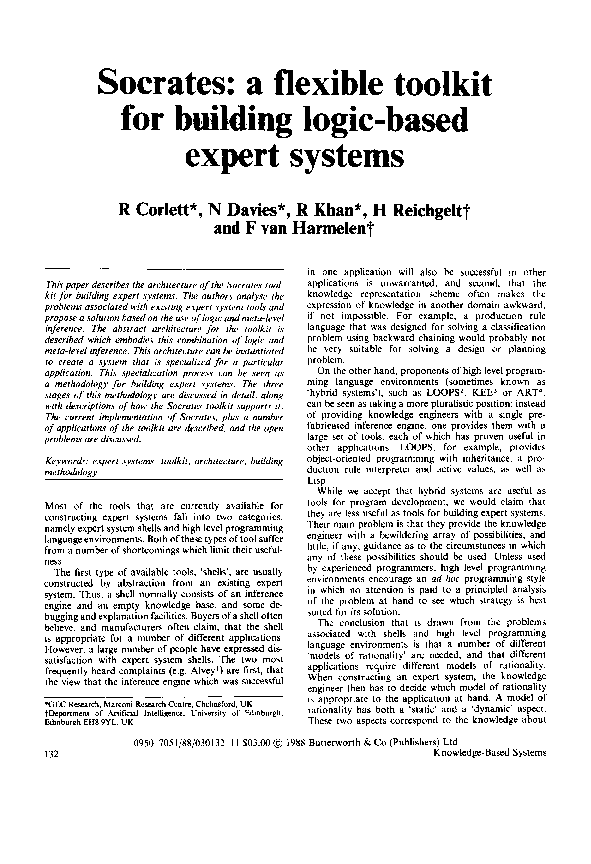 (PDF) Socrates: a flexible toolkit for building logic-based expert systems