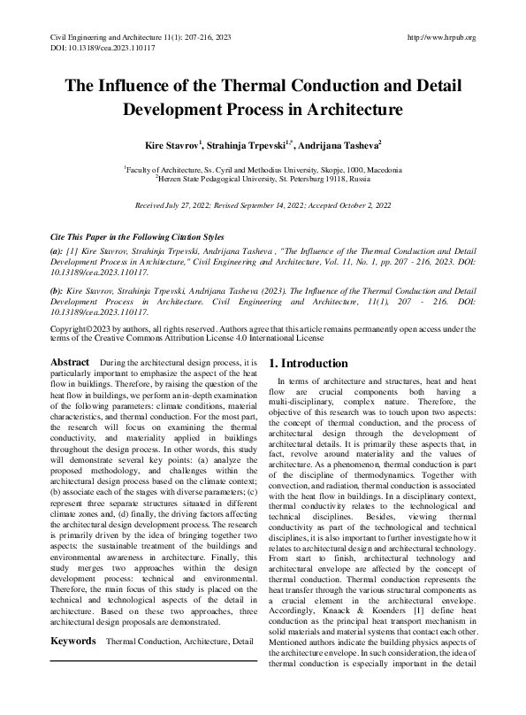 (PDF) The Influence of the Thermal Conduction and Detail Development ...
