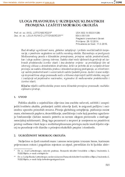 The Role of the Judiciary in Combating Climate Change and Environmental Protection