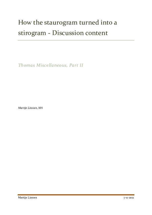 (PDF) How the staurogram became stirhogram - Discussion content ...