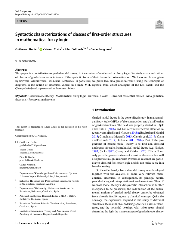 (PDF) Syntactic characterizations of classes of first-order structures ...