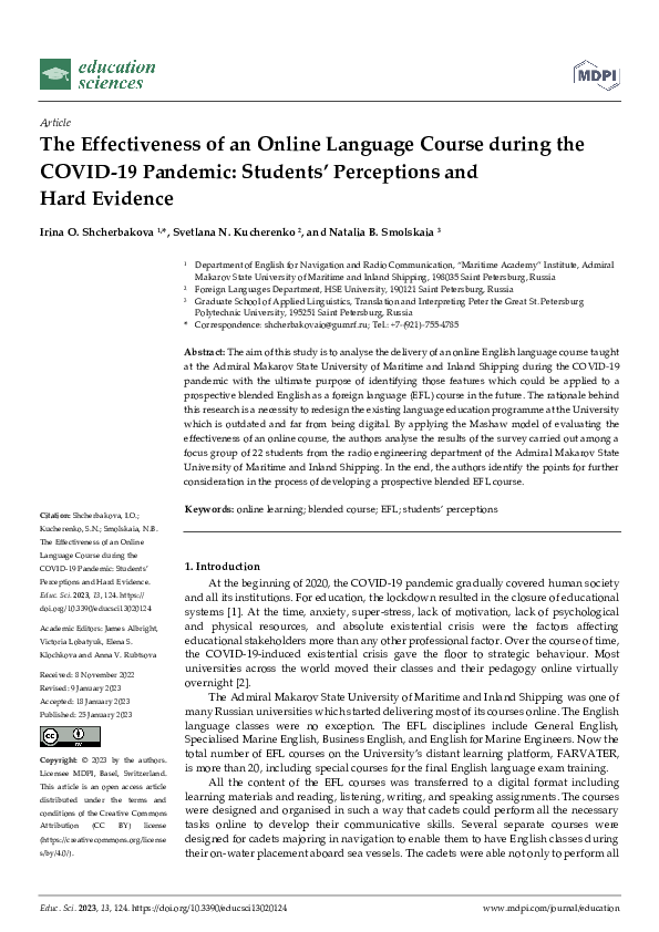 (PDF) The Effectiveness of an Online Language Course during the COVID ...