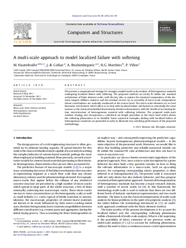 (PDF) A multi-scale approach to model localized failure with softening