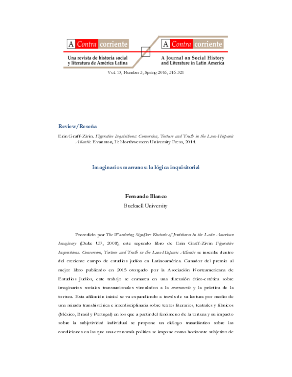 (PDF) Imaginarios marranos: la lógica inquisitorial