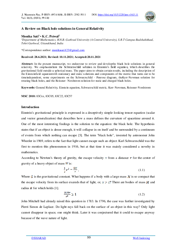 A Review on Black hole solutions in General Relativity