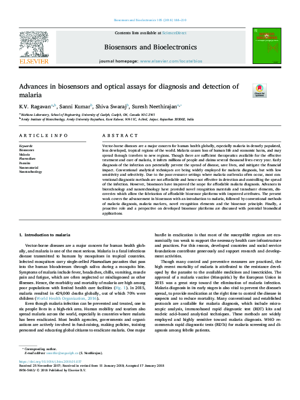 (PDF) Advances in biosensors and optical assays for diagnosis and ...