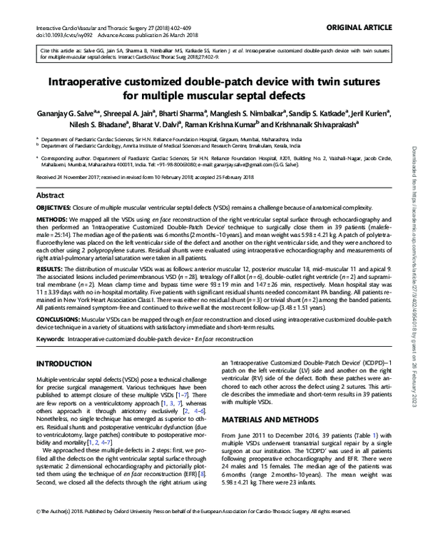 (PDF) Intraoperative customized double-patch device with twin sutures ...