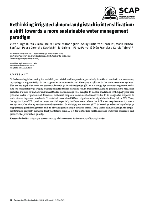 (PDF) Redesigning irrigated almond and pistachio cultivation ...