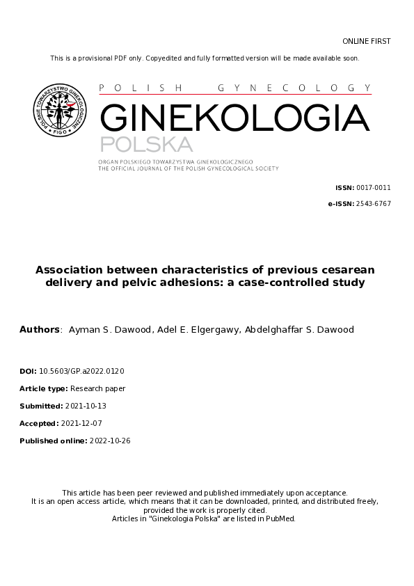 (PDF) Association between characteristics of previous cesarean delivery ...