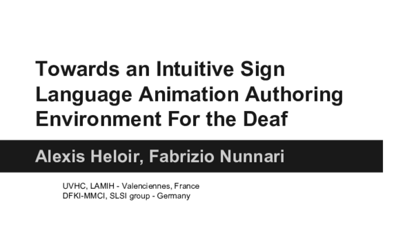 (PDF) Towards an Intuitive Sign Language Animation Authoring Environment
