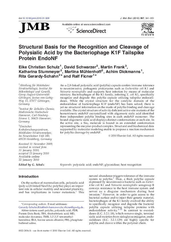 (PDF) Structural Basis for the Recognition and Cleavage of Polysialic ...