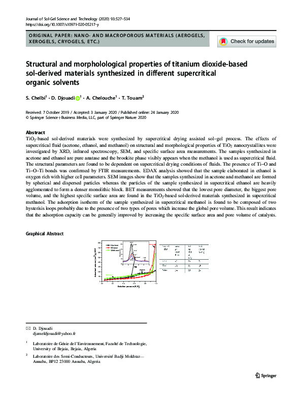 (PDF) Structural and morpholological properties of titanium dioxide ...