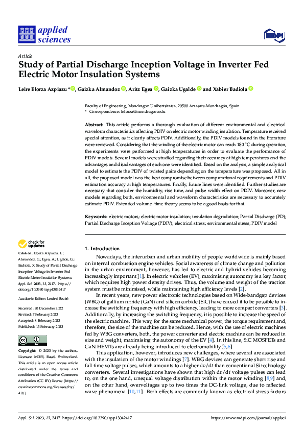 (PDF) Study of Partial Discharge Inception Voltage in Inverter Fed ...