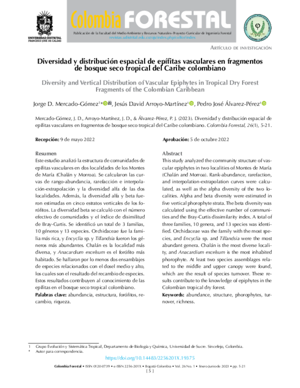 (PDF) Diversity and Vertical Distribution of Vascular Epiphytes in ...