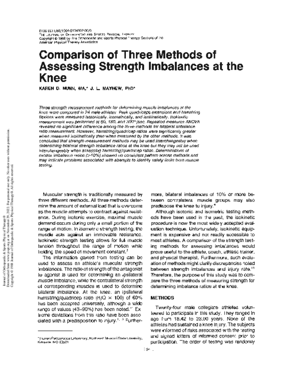 (PDF) Comparison of Three Methods of Assessing Strength Imbalances at ...