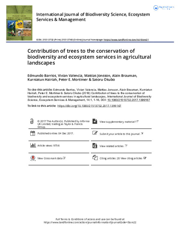 (PDF) Contribution of trees to the conservation of biodiversity and ...