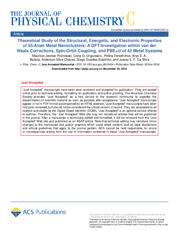 (PDF) Theoretical Study of the Structural, Energetic, and Electronic ...