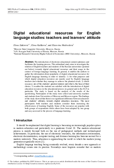 (PDF) Digital educational resources for English language studies ...